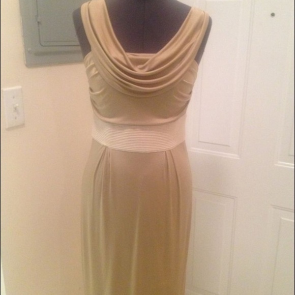 Size Small Gold Drape Neck Bodycon dress - Picture 1 of 4